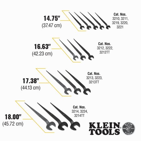 Klein Tools Spud Wrench, 1-1/4-Inch Nominal Opening with Tether Hole 3212TT